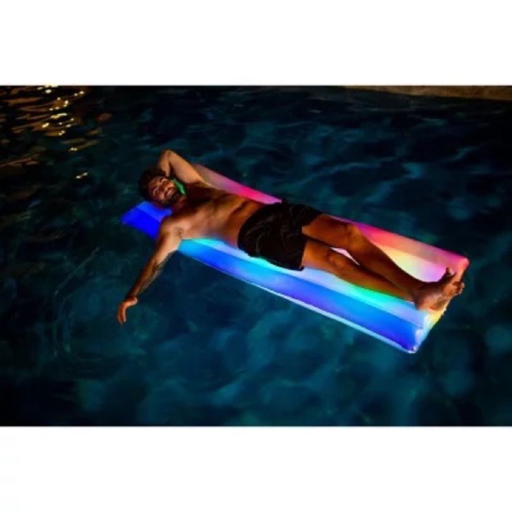 New In Box Illuminated Light Up 74 Inch Pool Raft Pool Float 3 Light Mode - Picture 5 of 8